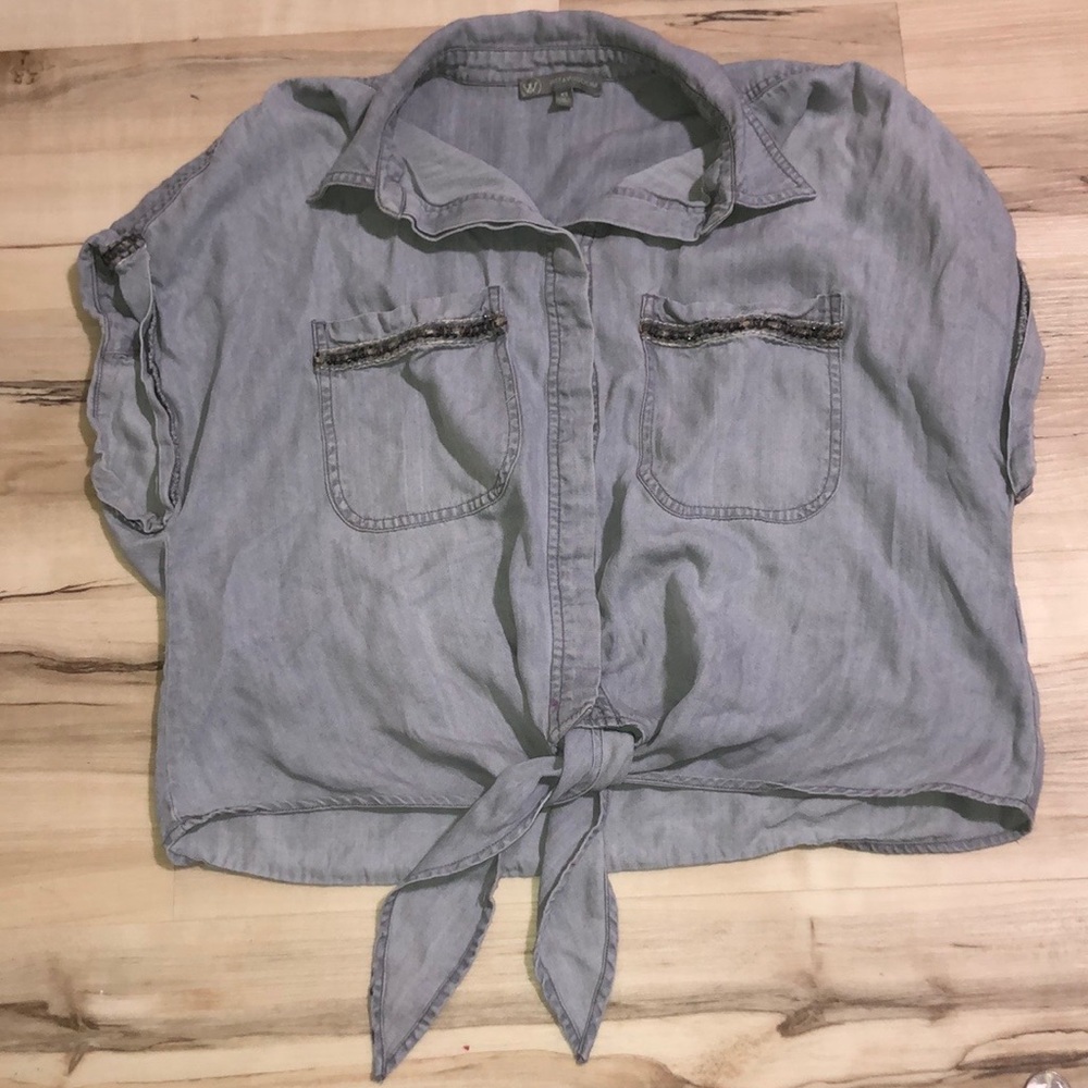 Wit & Wisdom ties button up blouse